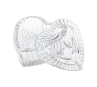 Especialista en vidrio de cristal en forma de corazón uñas arte tazón de cristal taza de cristal con tapa líquido acrílico polvo Dappen uñas en forma de corazón arte uñas líquido taza de uñas