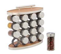 Especiero 16 botes especias cristal Organizador condimentos Estantería especias