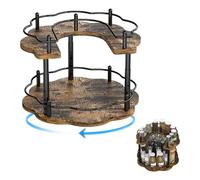 Especiero, Especieros para Cocina Giratoria de Madera de 2 Niveles, Organizador Cocina con Barra de Soporte Ajustable en Altura de 4 Niveles Y Estructura de Barandilla Elevada Para Cocina Y Tocador