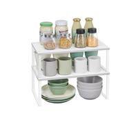 Especiero Organizador para Armarios Ampliable Juego de 2 Blanco