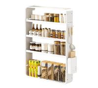 Especiero para Cocina Estante De Especias De Montaje En Pared De 4 Niveles, Estante De Especias Colgante De Aluminio, Organizador, Estante De Almacenamiento De Especias Para Cocina Y Baño Organizador