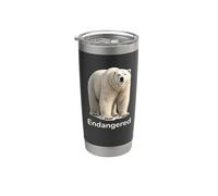 Especies animales en peligro de extinción del oso polar Vaso térmico de acero inoxidable de doble pared