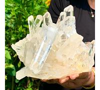 Espécimen de racimo de cristal de cuarzo blanco transparente natural en bruto de cristal natural 1pc (Size : 100-150g)