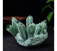 Especímenes de mineral de racimo de cristal natural, piedra de energía de cuarzo verde amarillo, cristales crudos, decoración del hogar, coleccionar regalos, 1 unidad, verde, 550-600 g