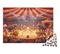 Espectáculo de Animales de Circo Puzzle de 1000 Piezas Papel para Adultos Escena Gran Carpa Juego de Puzzle 1000 Piezas Relajación Regalo 38x26cm/1000pcs