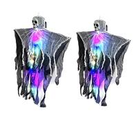 Espectros fantasmales LED para colgar con brazos ajustables y batería para interiores y exteriores, exhibiciones de Halloween, fantasmas flotantes iluminados por LED