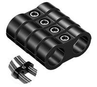 ESPEEDER 2 piezas AN4 Billet aluminio Dual aceite combustible línea de agua manguera separador abrazadera negro