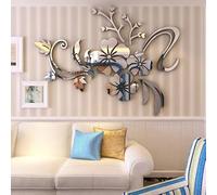 Espejo 3D Flor Arte Adhesivo de Pared Extraíble, Espejo Acrílico Autoadhesivo DIY, Mural Acrílico Calcomanía DIY Arte Moderno Decoración de Flores para Sala de Estar Cocina Dormitorio Decoración-