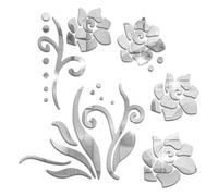 Espejo Adhesivo de Acrílico Rosas, Pared Decorativa Plata | Superficie Lisa y Fácil de Limpiar, Autoadhesivo y Removible, para Salón o Baño, Aporta Luz Natural