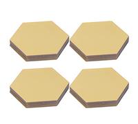 Espejo adhesivo de pared hexagonal acrílico 12,6 cm oro, set de 4 piezas - Decoración removible, antiestático y multifuncional para salón y dormitorio (Clima)