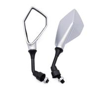 Espejo Ajustable 1 par de Espejos retrovisores para Motocicleta, Scooter, Bicicleta eléctrica, Espejo Auxiliar de Marcha atrás, Accesorios modificados(Plata)