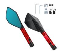 Espejo Ajustable Espejo Retrovisor Lateral para Motocicleta CB650R CB1300 De 8 Mm Y 10 Mm para Yamaha MT07, Suzuki Y BMW.(Rojo)