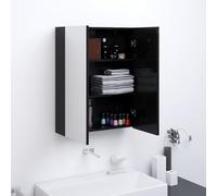 Espejo Armario de Baño con 3 Compartimentos y 2 Puertas, Mueble de Pared en Cristal y MDF con Superficie de Melamina, Almacenamiento Elegante para Artículos de Tocador