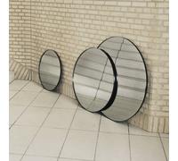 Espejo AYTM Circum, transparente/negro, Ø 50 cm, cristal, madera MDF