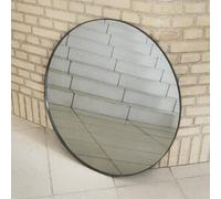 Espejo AYTM Circum, transparente/negro, Ø 70 cm, cristal, madera MDF