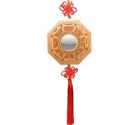 Espejo Bagua de Madera de melocotón, Adornos de Placa de Madera con Espejo Convexo, Regalo de inauguración de la casa, Colgante de Feng Shui para Puerta de balcón, Espejo de 20 cm (tamaño: 20 cm)