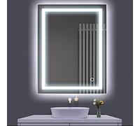 Espejo Baño Con Luz, Espejo Baño Led, Espejo de Baño, LED Blanco Frío, Interruptor Táctil, IP67, Diseño a Prueba de Explosiones, 22 W, 60 * 80cm