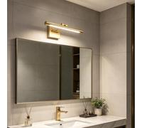 Espejo Baño LED Aplique de Pared Moderno Interior Impermeable Luz de Pared 180° Rotación Hierro Acrílico Lámpara de Pared Minimalista Largo Lineal Diseño para Dormitorio (80cm,Blanco Luz Neutra)