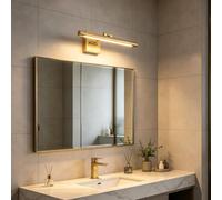 Espejo Baño LED Aplique de Pared Moderno Interior Impermeable Luz de Pared 180° Rotación Hierro Acrílico Lámpara de Pared Minimalista Largo Lineal Diseño para Dormitorio (40cm,Blanco Luz Cálida)