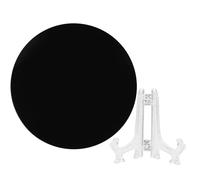Espejo Circular de Obsidiana con Soporte para Meditación y Adivinación | Negro, Acrílico, Base Incluida, Decoración de Yoga y Sala de Meditación, Estabilidad Mejorada Color Aleatorio