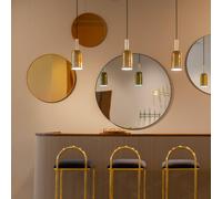 Espejo Circum de AYTM, color rosa, Ø 70 cm, cristal, madera MDF