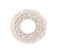 Espejo colgante de encaje hecho a mano, elegante decoración vintage, realza cualquier pared o puerta con encanto bohemio, 25 cm de diámetro e
