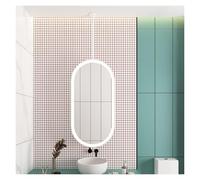 Espejo colgante giratorio iluminado LED, 40 x 70 cm, espejo de tocador blanco para baño y hogar, ideal para hoteles y decoración moderna, diseño elegante y funcional