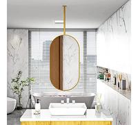 Espejo colgante ovalado para baño con varilla, espejo flotante de pared para maquillaje y afeitado, espejo decorativo de 50 cm x 70 cm