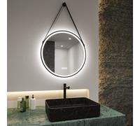 Espejo colgante Paulmann Mirra Ø59cm CCT atenuable negro