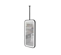 Espejo Colgante Rectangular De Doble Cara, Rotación De 360°, Tira De Luz LED, Iluminación De 3 Colores, Brillo Ajustable, Apto For Hogar Y Hotel.(Black,60x90cm)