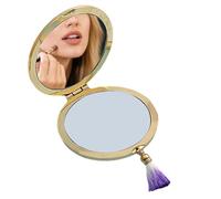 Espejo compacto - Accesorio de mano portátil plegable, vidrio reflectante lateral con diseño de cubierta protectora, función ligera para viajes, ideal para retoques de maquillaje, familiares, amigos