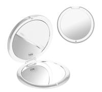 Espejo compacto de aumento de 1x/15x, espejo de maquillaje de mano, espejo de bolsillo plegable y portátil, de doble cara, 3.35 pulgadas, elegante espejo cosmético plegable para bolso de viaje