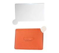 Espejo compacto - Espejo compacto con cubierta de piel sintética, tocador portátil de acero inoxidable, resistente a los arañazos, para colegiales, adolescentes, baile, viajes, oficina