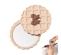 Espejo compacto - Espejo de maquillaje compacto portátil con tapa deslizante, mini herramienta de belleza con bolsillo para viajes | iroir doe vanidad de doble cara en relieve para carteras |