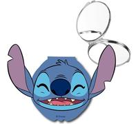 Espejo compacto Stitch Disney con doble lente, carcasa con forma de cabeza tridimensional y cierre firme | Ideal para regalo o uso diario en mochila, bolso o neceser infantil