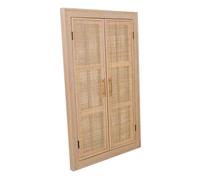 Espejo con de madera y rejilla marrón 73.5x5x118