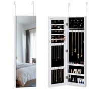 Espejo con joyero blanco 31,5x9x110cm