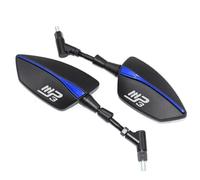 Espejo con Manilla de Barra para Piaggio MP3 125 MP3 250 MP3 300 400 500 MP3 Universal Motocicleta Manillar Punta retrovisor Espejos Laterales Ajustable Reflector (Color : Blue)