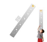 Espejo con tabla de crecimiento, tabla de crecimiento con espejo para pared, tabla de crecimiento con espejo tipo rompecabezas, regla de altura con pegatinas para decoración de pared de guardería