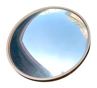 Espejo Convexo Acrílico, Espejo de Seguridad con Marco de Aluminio de 2,8cm de Altura, Espejo Parabólico Gran Angular para Tráfico en Garajes, Oficinas con Puntos Ciegos(Gold,50cm/20in)