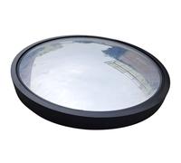 Espejo Convexo Acrílico, Espejo de Seguridad con Marco de Aluminio de 2,8cm de Altura, Espejo Parabólico Gran Angular para Tráfico en Garajes, Oficinas con Puntos Ciegos(Black,50cm/20in)