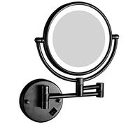 Espejo cosmético 3X,Espejo Redondo de Maquillaje con luz,Espejo de Belleza telescópico de 8 Pulgadas para Montaje en Pared,Espejo de tocador con función de Carga.