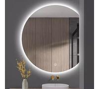 Espejo cosmético Inteligente para baño con LED, Moderno Espejo de Pared con Forma de Arco antivaho y atenuación Infinita, Espejos Decorativos Colgantes sin Marco de Medio círculo, a Prueba d