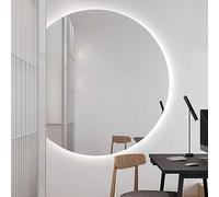 Espejo cosmético Inteligente para baño con LED, Moderno Espejo de Pared con Forma de Arco antivaho y atenuación Infinita, Espejos Decorativos Colgantes sin Marco de Medio círculo, a Prueba d