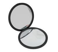 Espejo cosmético plegable compacto con vidrio de doble cara de viaje, portátil, redondo, espejo para fiestas en casa, bolsos, maquillaje plegable, Black, Talla única