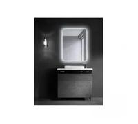 Espejo cuadrado con cantos redondeados y retroiluminado de luz fría Dinamarca de LedImex - 80 x 80 cm