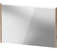Espejo D-Code de Duravit, panel de luz LED superior, 1000x700mm, requiere interruptor de luz externo, 7 W, DC7078055550000, Color: Roble jaspeado