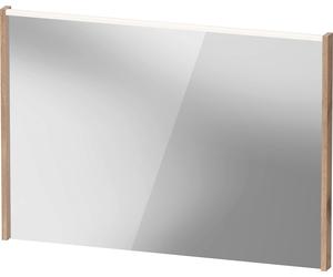 Espejo D-Code de Duravit, panel de luz LED superior, 1000x700mm, requiere interruptor de luz externo, 7 W, DC7078055550000, Color: Roble jaspeado