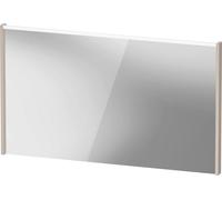 Espejo D-Code de Duravit, panel de luz LED superior, 1200x700mm, requiere interruptor de luz externo, 9 W, DC7079091910000, Color: Topo mate