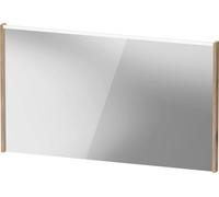 Espejo D-Code de Duravit, panel de luz LED superior, 1200x700mm, requiere interruptor de luz externo, 9 W, DC7079055550000, Color: Roble jaspeado